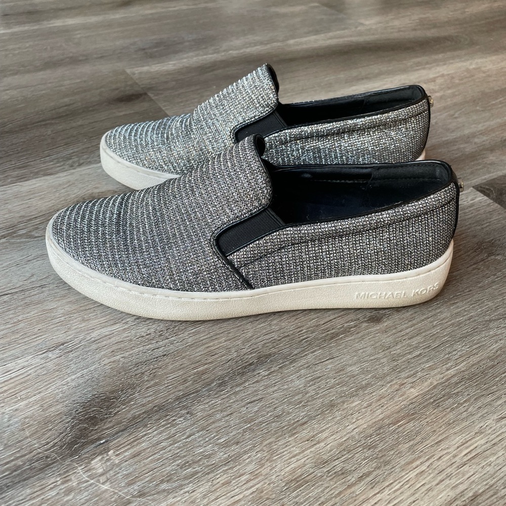 Michael Kors Keaton Slip on Sneaker - Silver - Woman’s Size 7.5